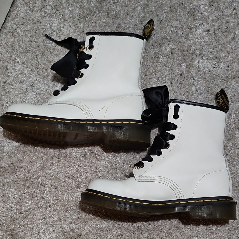 Dr. Martens Black and White Combat Boots